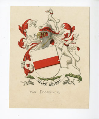 Antique Print - VAN DOORNINCK-COAT OF ARMS-FAMILY CREST-WENNING after VORSTERMAN - 1885