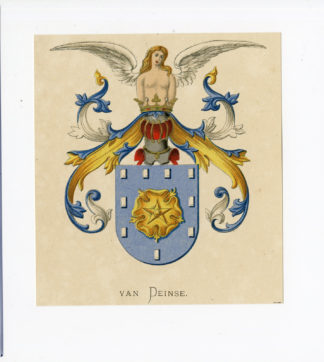 Antique Print - VAN DEINSE-COAT OF ARMS-FAMILY CREST-WENNING after VORSTERMAN - 1885