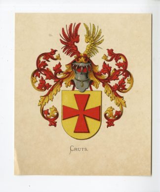 Antique Print - CRUTS-COAT OF ARMS-FAMILY CREST-WENNING after VORSTERMAN - 1885
