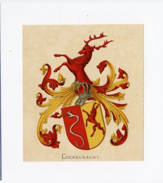 Antique Print - COENEGRACHT-COAT OF ARMS-FAMILY CREST-WENNING after VORSTERMAN - 1885