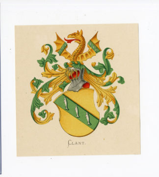 Antique Print - CLANT-COAT OF ARMS-FAMILY CREST-WENNING after VORSTERMAN - 1885
