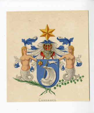 Antique Print - CARBASIUS-COAT OF ARMS-FAMILY CREST-WENNING after VORSTERMAN - 1885