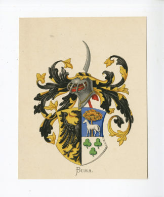 Antique Print - BUMA-COAT OF ARMS-FAMILY CREST-WENNING after VORSTERMAN - 1885