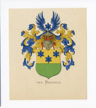 Antique Print - VAN BYLEVELD-COAT OF ARMS-FAMILY CREST-WENNING after VORSTERMAN - 1885