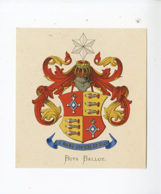Antique Print - BUYS BALLOT-COAT OF ARMS-FAMILY CREST-WENNING after VORSTERMAN - 1885