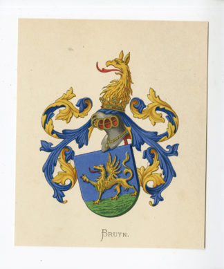 Antique Print - BRUYN-COAT OF ARMS-FAMILY CREST-WENNING after VORSTERMAN - 1885