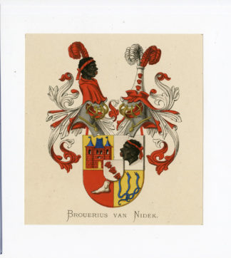 Antique Print - BROUERIUS VAN NIDEK-COAT OF ARMS-FAMILY CREST-WENNING after VORSTERMAN - 1885