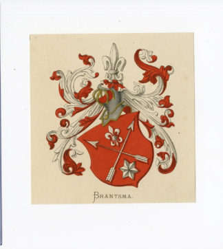 Antique Print - BRANTSMA-COAT OF ARMS-FAMILY CREST-WENNING after VORSTERMAN - 1885