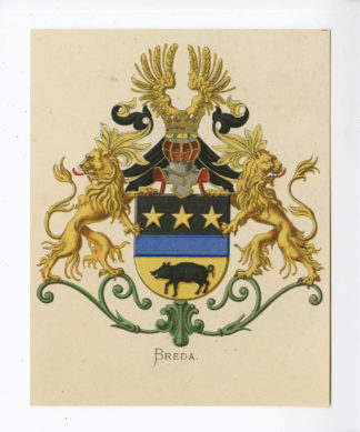 Antique Print - BREDA-COAT OF ARMS-FAMILY CREST-WENNING after VORSTERMAN - 1885