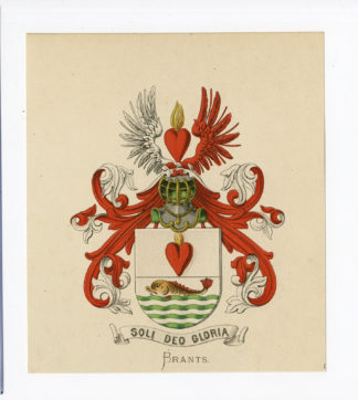 Antique Print - BRANTS-COAT OF ARMS-FAMILY CREST-WENNING after VORSTERMAN - 1885
