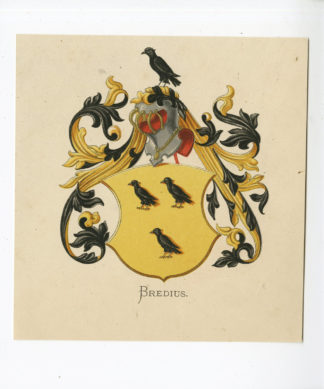 Antique Print - BREDIUS-COAT OF ARMS-FAMILY CREST-WENNING after VORSTERMAN - 1885