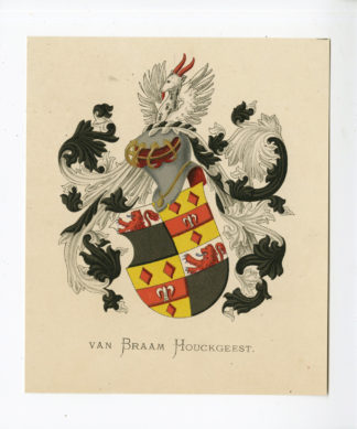 Antique Print - VAN BRAAM HOUCKGEEST-COAT OF ARMS-FAMILY CREST-WENNING after VORSTERMAN - 1885