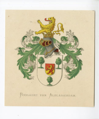 Antique Print - BOOGAERT VAN ALBLASSERDAM-COAT OF ARMS-FAMILY CREST-WENNING after VORSTERMAN - 1885