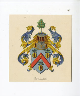 Antique Print - BOGAARD-COAT OF ARMS-FAMILY CREST-WENNING after VORSTERMAN - 1885