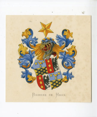 Antique Print - BIERENS DE HAAN-COAT OF ARMS-FAMILY CREST-WENNING after VORSTERMAN - 1885