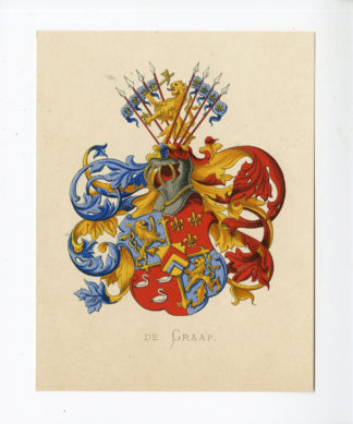 Antique Print - DE GRAAF-COAT OF ARMS-FAMILY CREST-WENNING after VORSTERMAN - 1885