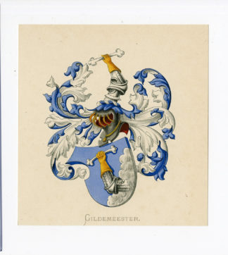 Antique Print - GILDEMEESTER-COAT OF ARMS-FAMILY CREST-WENNING after VORSTERMAN - 1885