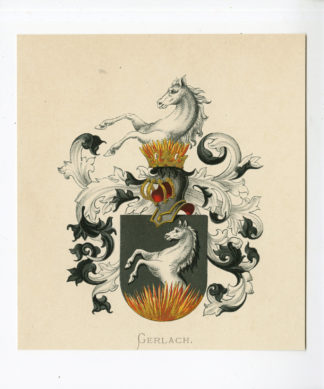 Antique Print - GERLACH-COAT OF ARMS-FAMILY CREST-WENNING after VORSTERMAN - 1885