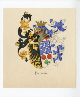 Antique Print - FOCKEMA-COAT OF ARMS-FAMILY CREST-WENNING after VORSTERMAN - 1885