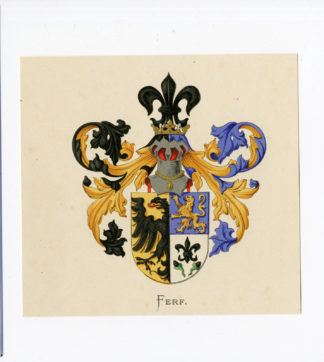 Antique Print - FERF-COAT OF ARMS-FAMILY CREST-WENNING after VORSTERMAN - 1885