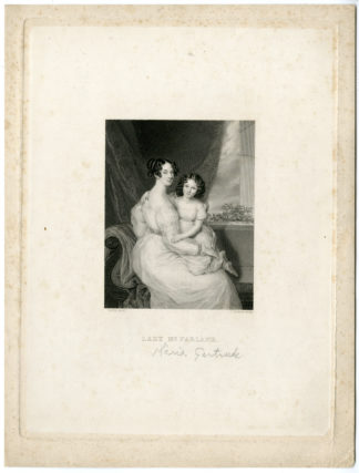 Antique Print - LADY MACFARLANE AND DAUGHTER-TRIPOLI-COCHRAN after DERBY - 19th.c.
