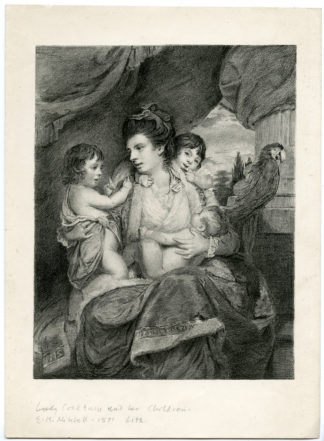 Antique Print - LADY COCKBURN-GRAND STYLE-PARROT-MITCHELL after REYNOLDS - 1873