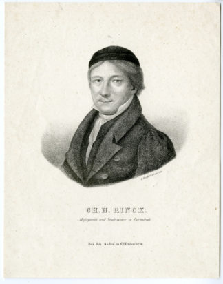 Antique Print - JOHANN RINCK-COMPOSER-ORGANIST-HATZFELD after own design - c.1825