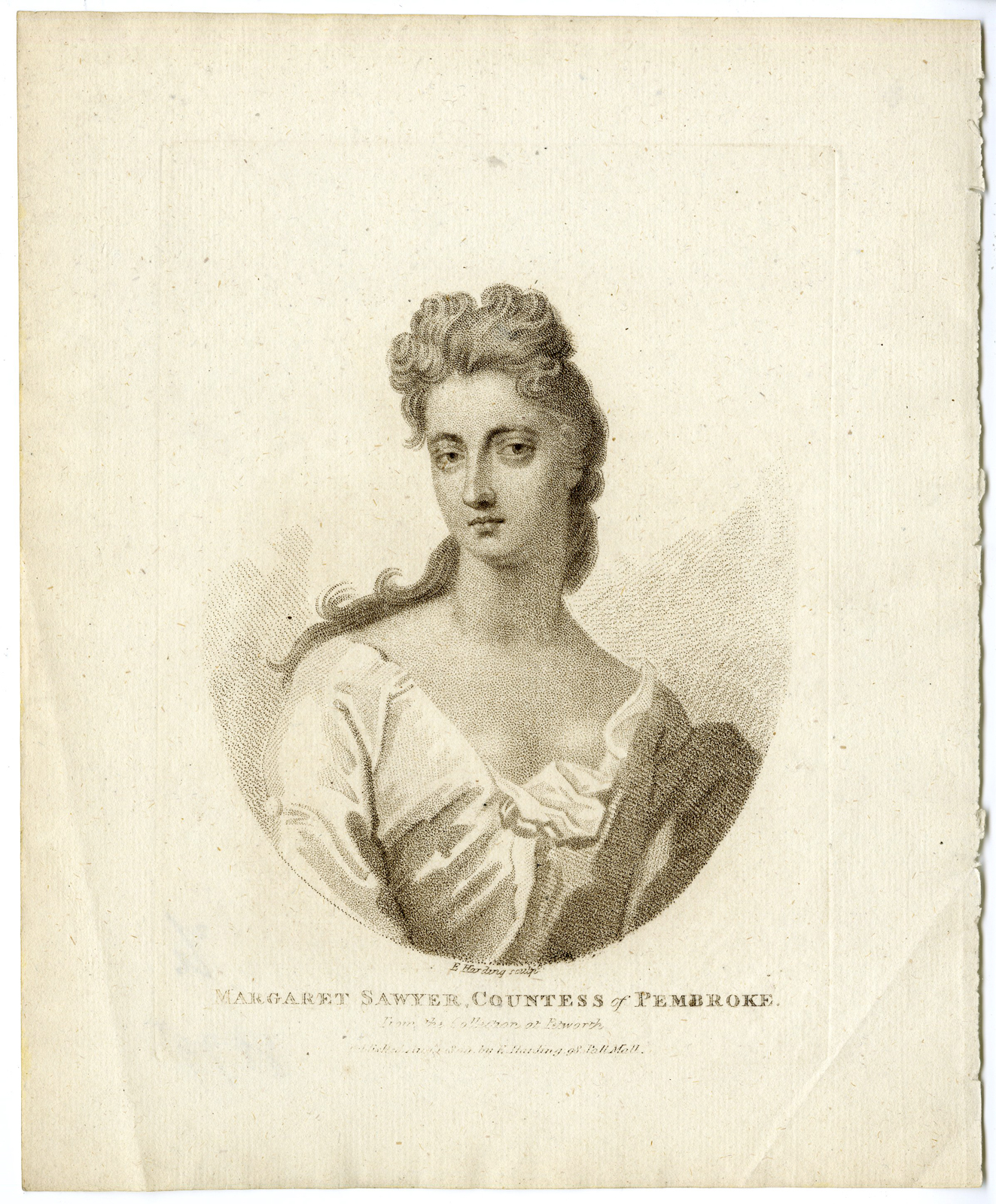 , Antique Print – PORTRAIT-MARGARET SAWYER-HARDING after DAHL – 1794, Pictura Antique Prints