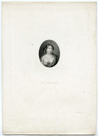 Antique Print - POET-ANTOINETTE DESHOULIERES-PORTRAIT-CERONI after PETITOT - c.1760