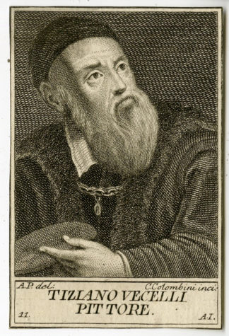 Antique Print - TIZIANO VECELLI-TIZIAN-PAINTER-PORTRAIT-COLOMBINI after unknown artist - c.1795