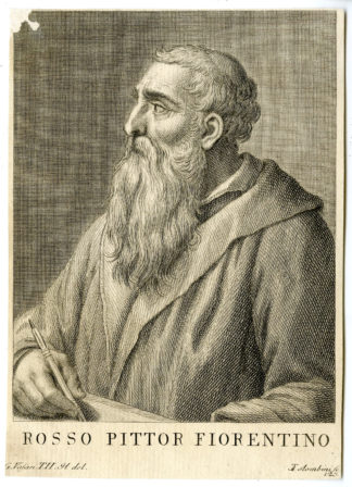 Antique Print - ROSSO FIORENTINO-ITALIAN PAINTER-PORTRAIT-COLOMBINI after VASARI - ca.1780