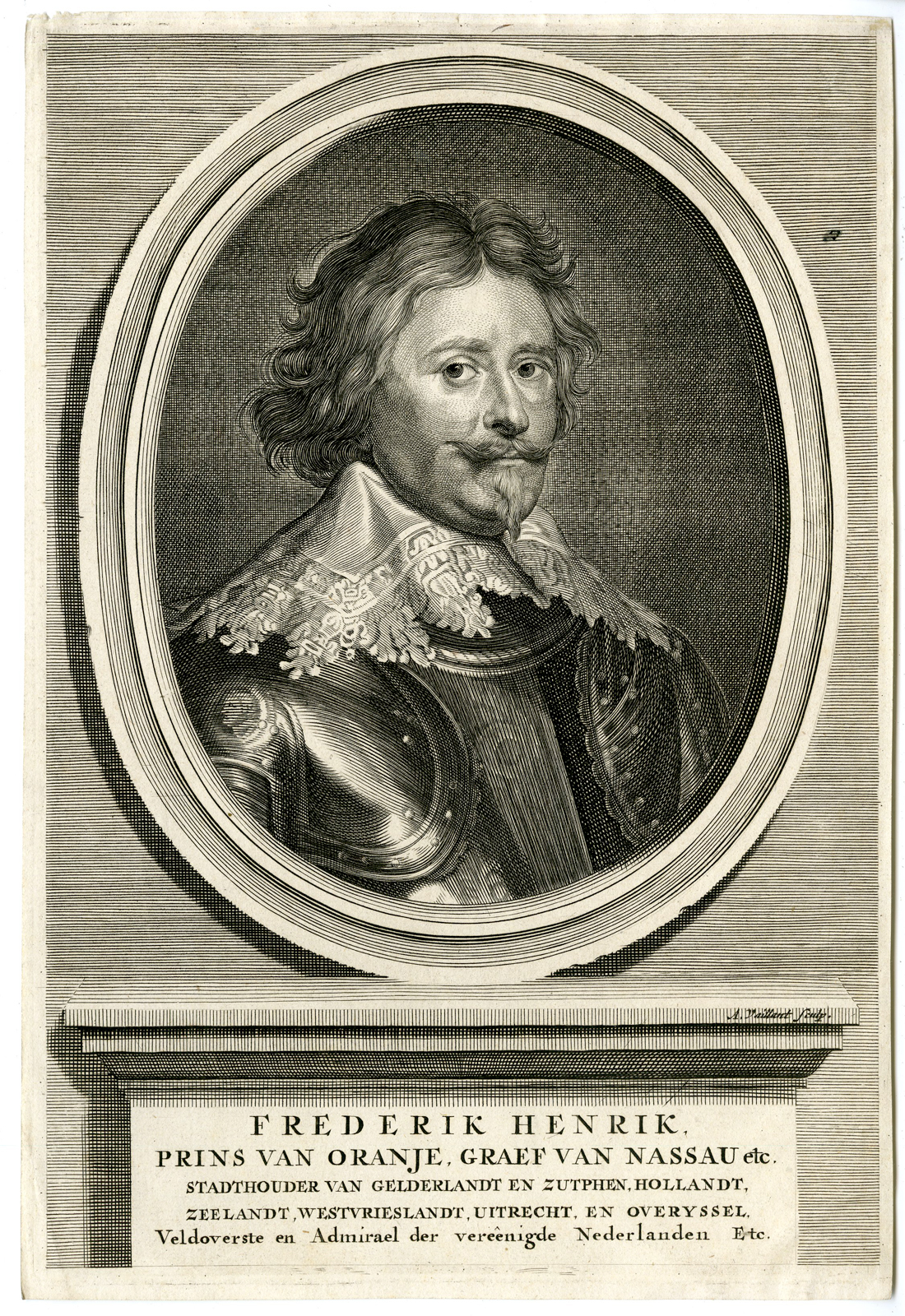 , Antique Print – FREDERIK HENRIK-NASSAU ORANJE-STADTHOUDER-VAILLANT after unknown artist – ca.1680, Pictura Antique Prints