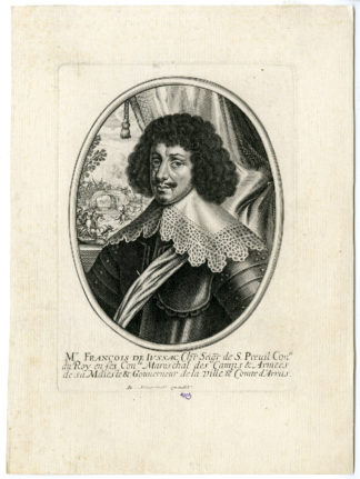 Antique Print - FRANÇOIS DE JUSSAC -PORTRAIT-MONCORNET after unknown artist - c.1650
