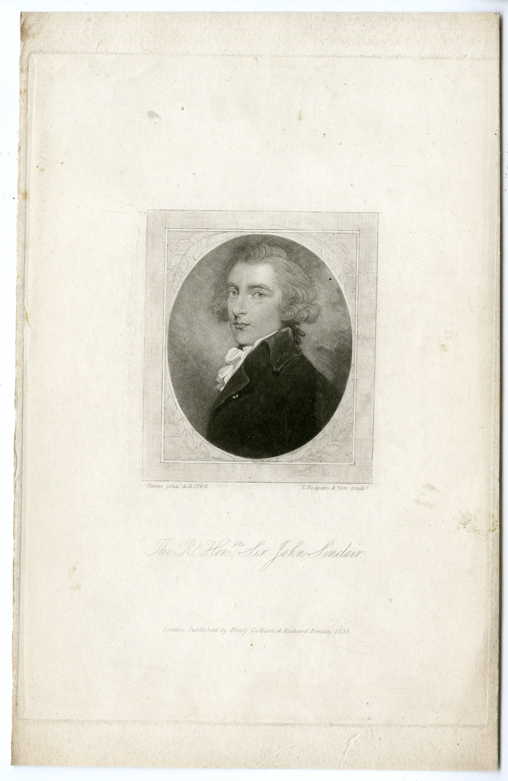 , Antique Print – JOHN SINCLAIR-STATISTICS-WRITER-POLITICIAN-HODGETTS after PLIMER – 1831, Pictura Antique Prints