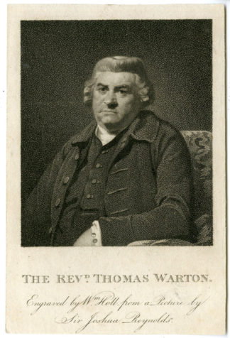 Antique Print - THOMAS WARTON-POET-WRITER-HISTORIAN-HOLL after REYNOLDS - ca.1800