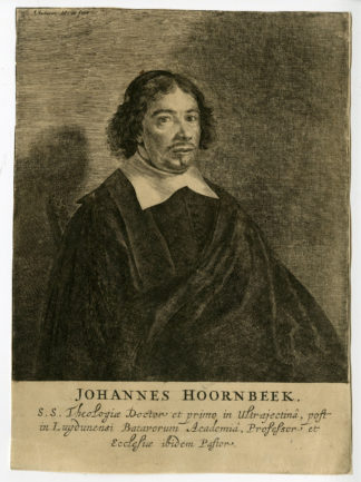 Antique Print - JOHANNES HOORNBEEK-THEOLOGIAN-PORTRAIT-SANTVOORT after own design - c.1660