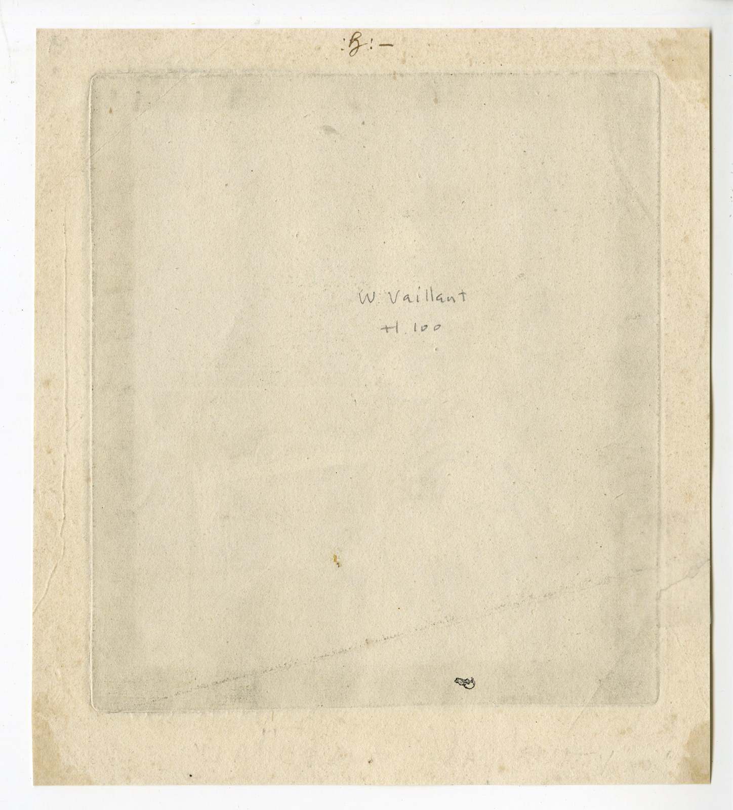 , Antique Print – BOY WITH PORTFOLIO-VAILLANT after own design – c.1670, Pictura Antique Prints