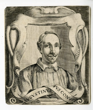Antique Print - AUGUSTINUS FUSCONUS-PORTRAIT-MONOGRAM I.P. after unknown artist - c.1650