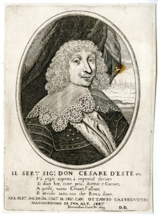 Antique Print - CESARE D'ESTE-DUKE OF MODENA-REGGIO-PORTRAIT-CURTI after unknown artist - 1643
