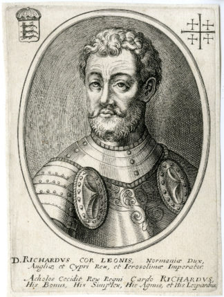Antique Print - RICHARD I-LIONHEART-KING OF ENGLAND-PORTRAIT-MONCORNET after unknown artist - c.1650