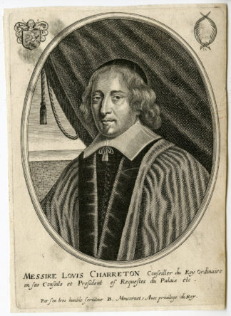 Antique Print - LOUIS CHARRETON-COUNSELOR OF THE KING-PORTRAIT-MONCORNET after unknown artist - c.1650