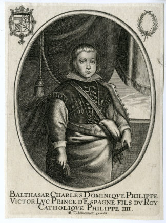 Antique Print - BALTHASAR CHARLES-PRINCE-SPAIN-PORTRAIT-MONCORNET after unknown artist - c.1650