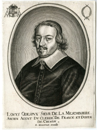 Antique Print - LOUIS ODESPUNG DE LA MESCHINIERE-CLERGY-PORTRAIT-MONCORNET after unknown artist - c.1650
