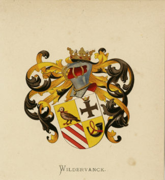 Antique Print - WILDERVANCK-COAT OF ARMS-FAMILY CREST-WENNING after VORSTERMAN - 1885