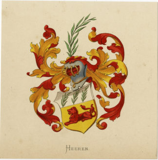 Antique Print - HEEREN-COAT OF ARMS-FAMILY CREST-WENNING after VORSTERMAN - 1885