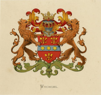 Antique Print - WYCHGEL-COAT OF ARMS-FAMILY CREST-WENNING after VORSTERMAN - 1885