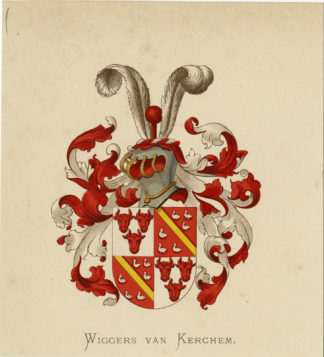 Antique Print - WIGGERS VAN KERCHEM-COAT OF ARMS-FAMILY CREST-WENNING after VORSTERMAN - 1885