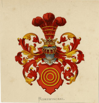 Antique Print - ROMSWINCKEL-COAT OF ARMS-FAMILY CREST-WENNING after VORSTERMAN - 1885