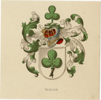Antique Print - IMMINK-COAT OF ARMS-FAMILY CREST-WENNING after VORSTERMAN - 1885