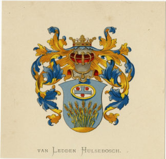 Antique Print -  VAN LEDDEN HULSEBOSCH -COAT OF ARMS-FAMILY CREST-WENNING after VORSTERMAN - 1885